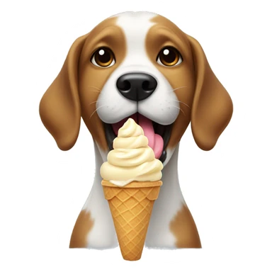 Dog licking ice cream sticker