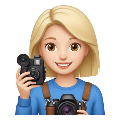 quiero crear una chica con una camara como si estuviese grabando vlog  sticker