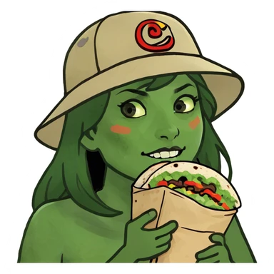 Brown hair white girl munching on a chipotle burrito   sticker