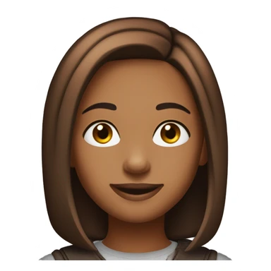 serena joy. Happy face. Middle parting Reddish brown layered bob hairstyle. Straight hair. Brown eyes. Dark brown skin sticker