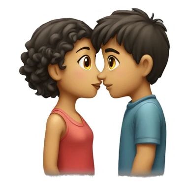 Boy kissing girl sticker