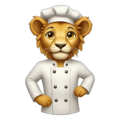 small lion cook sticker