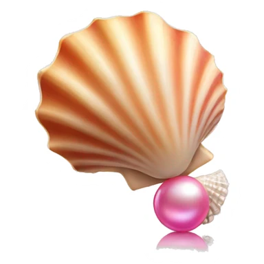 Seashell with pink pearl sticker