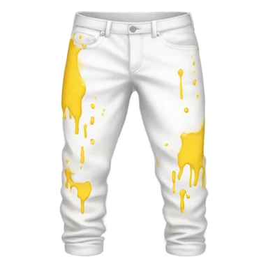 white pants with yellow stain  sticker