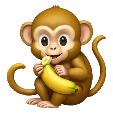 Monkey eating banana sticker