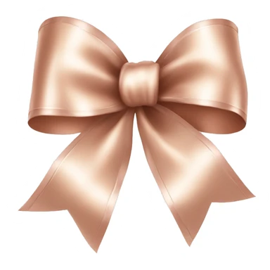 Realistic isolated rose gold ribbon bow with edges of the bow lined with white fur. sticker