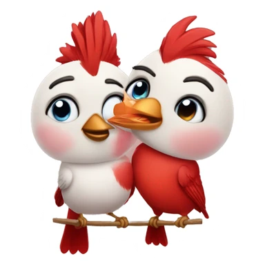 Two cardinals in love with passionate rosy cheeks sticker