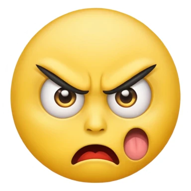 angry face emoji which is also rolling it's eyes sticker