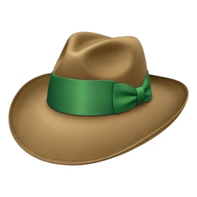 a fedora emoji with a green band sticker