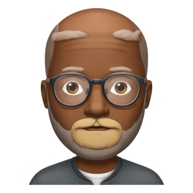 bald gray beard black man glasses sticker