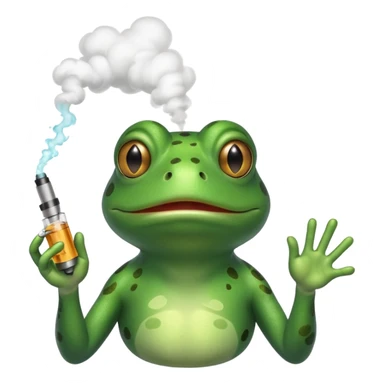frog hitting a vape sticker