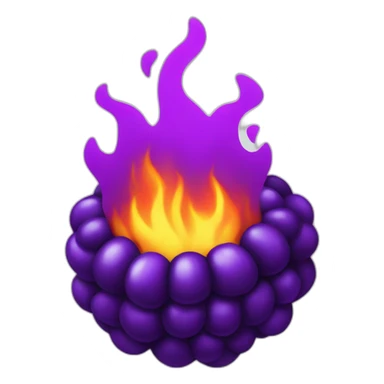 Purple BlackBerry on fire sticker