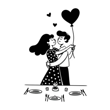 couple celebrating anniversary sticker