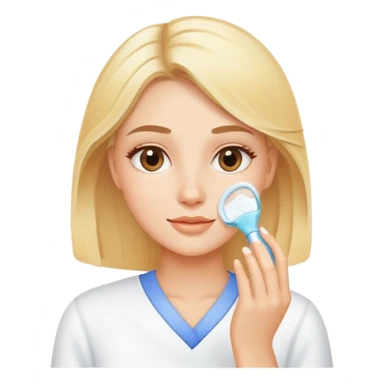 Blonde girl doing skin care sticker
