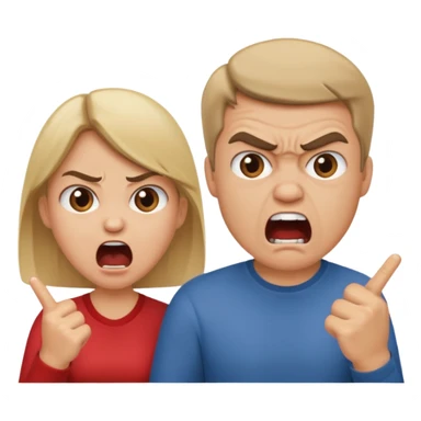 Cute couple fighting sticker