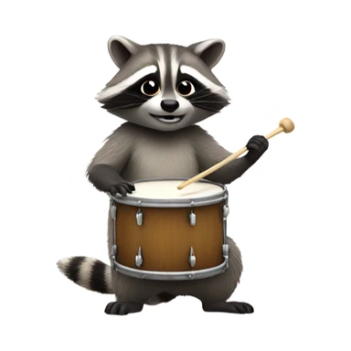 Raccoon playing drums sticker