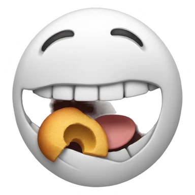 rounded emoji with opened mouth eats sticker