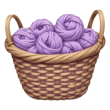 Basket of pale purple wool yarn sticker