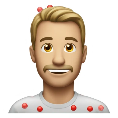 Man with alot of small red balls in his mouth  sticker