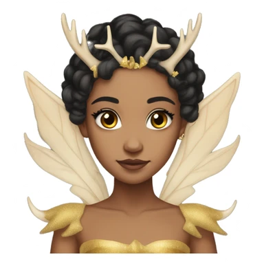Lightskin black Fairy Wings princess deer-antlers sticker