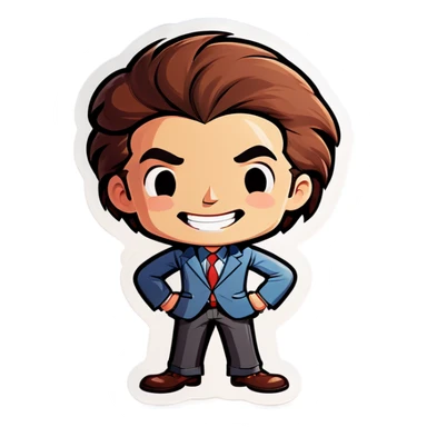 Casual smiling boss sticker
