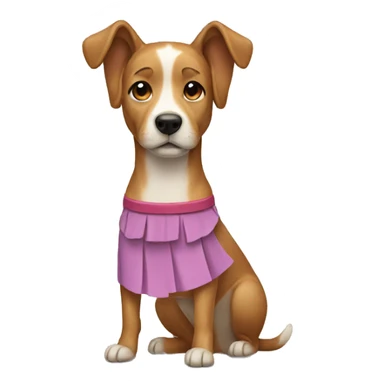 Dog wearing a skirt sticker
