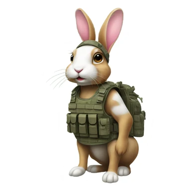 bunny rabbit with army gear sticker