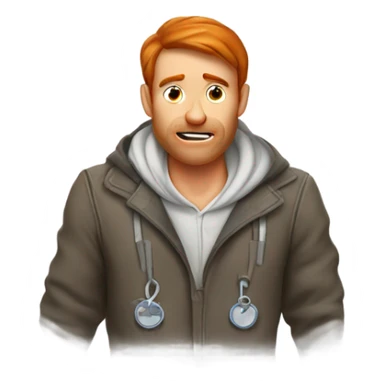 Homme roux malade sticker