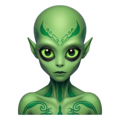 alien with tattoo sticker