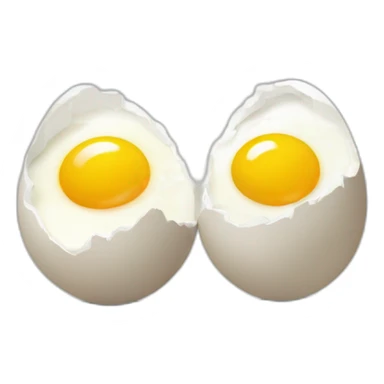 two broken eggs in a puddle of egg-white with a yellow yolk in it sticker