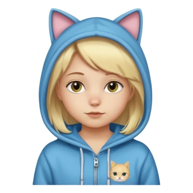 blonde girl kid in cat hoodie costume sticker