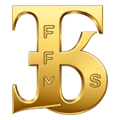 Currency symbol for the money "Fcoins" letter F in gold sticker