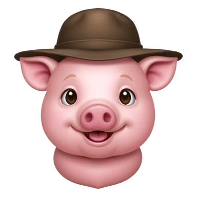 pig wear hat sticker