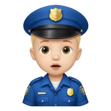 baby police with pacifier on mouth sticker