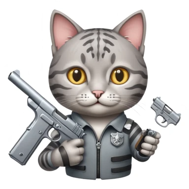One cat have 2 guns sticker