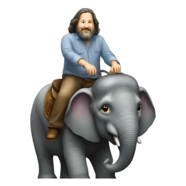 richard-stallman-riding-an-elephant sticker