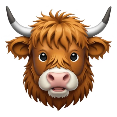black and white line art highland cow sticker