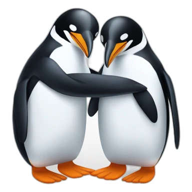 two penguins hugging and holding socks sticker
