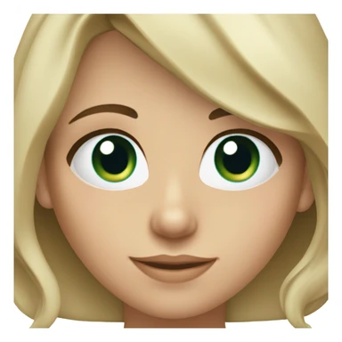 brunette blonde girl with blue/green eyes sticker