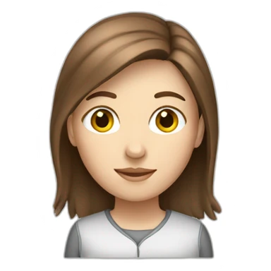 white girl student with brown hair sticker