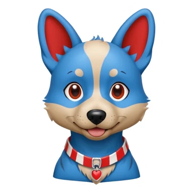 blue dog with red stripes fursuiter sticker