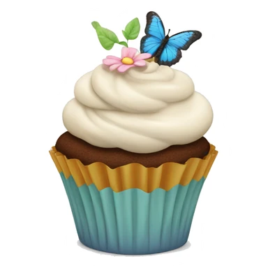 Cupcake with butterfly on top sticker