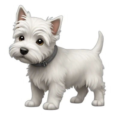 grey westie-cairn puppy sticker
