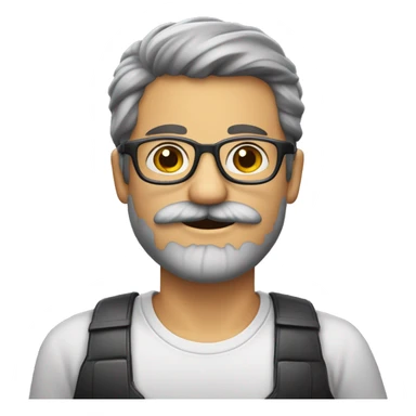 homem careca com bigode e oculos sticker