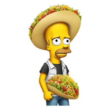 Bart simpson with a tacos sticker