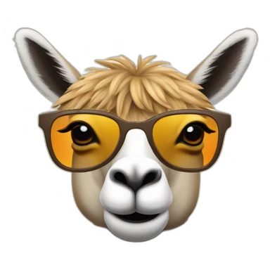 Lama avec des lunette de soleil sticker