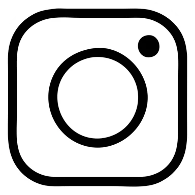 Instagram logo, outlined icon, clean, rounded corners sticker