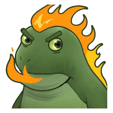 Green fire 🔥 emoticon sticker