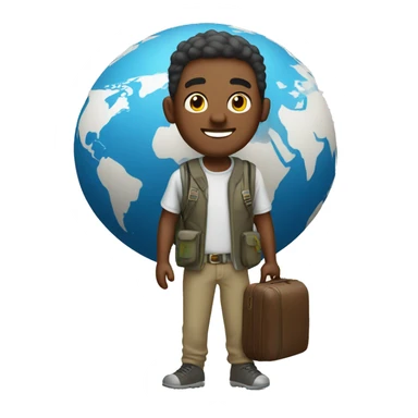 Guy traveling the world sticker
