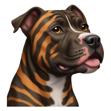 pitbull terrier dark brindle tiger stripes sticker